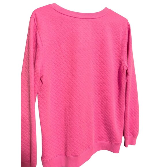 S. Johns Bay Pink Quilted Long Sleeve Classic Sweatshirt L - Picture 1 of 2